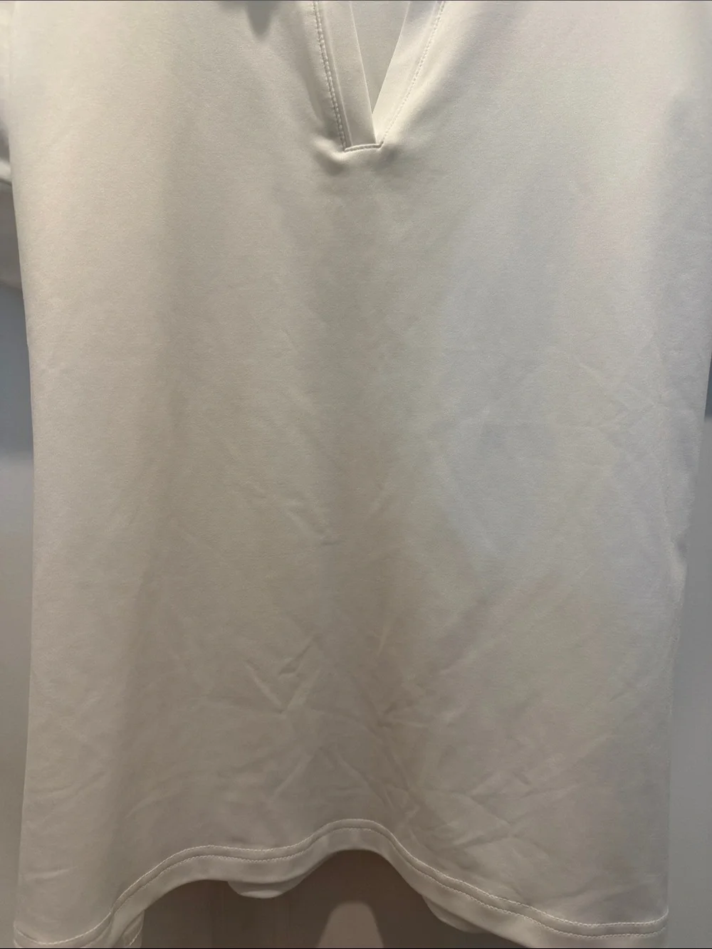 Tuckernuck Tuck Sport White Puff-Sleeve Polo Blouse Small